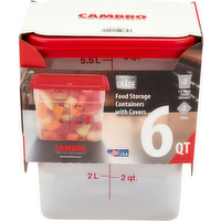 Cambro Square Food Container with lid 6 qt - 2 Each